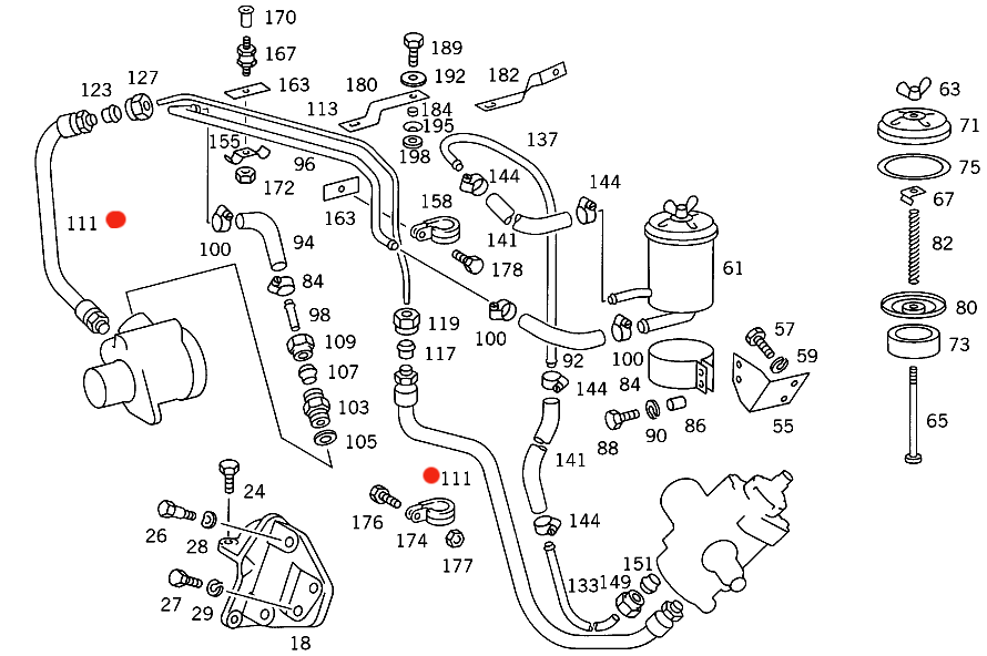 Hogedrukslang Stuurbekrachting Mercedes Düdo T2