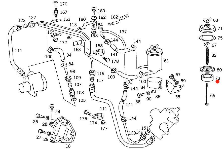 Filter stuurbekrachtiging reservoir Mercedes Düdo T2