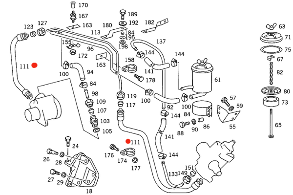 Hogedrukslang Stuurbekrachting Mercedes Düdo T2