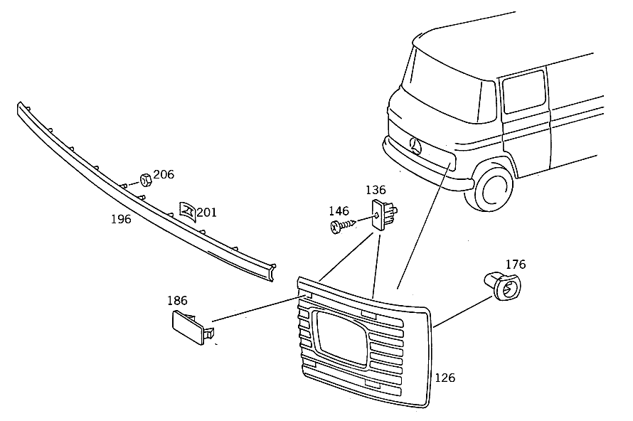 Voorfront delen Mercedes Düdo T2