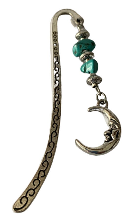 Alloy Bookmark with Assorted Gemstones and Charms