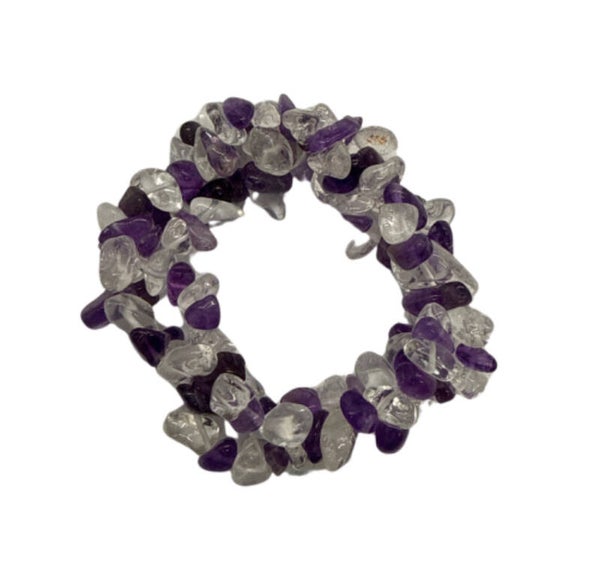 Amethyst and Clear Quartz Bracelet