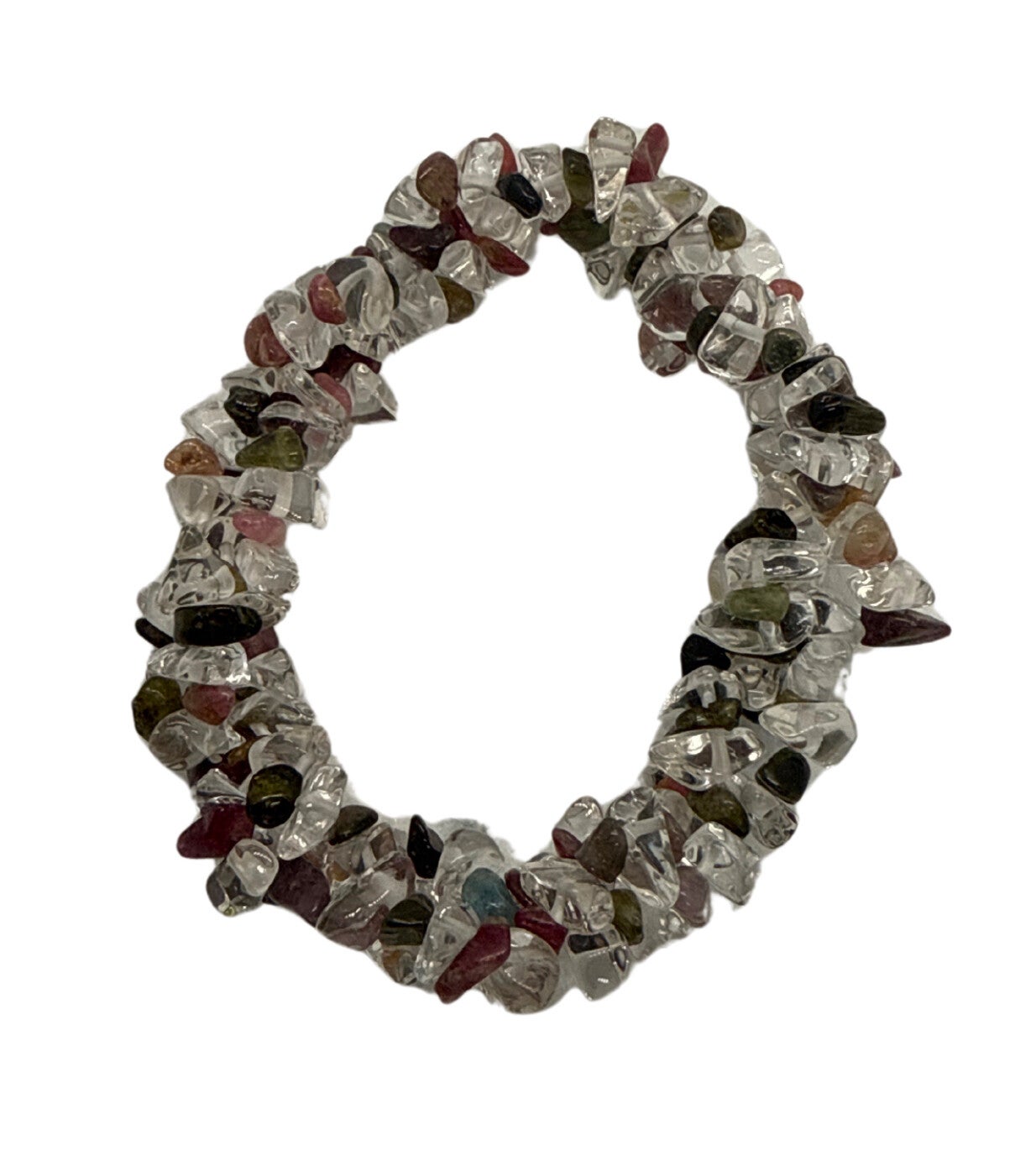 Mixed Tourmaline and Clear Quartz Bracelet