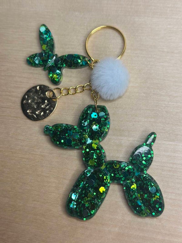 Porte-Clés - Chien ballon pailleté
