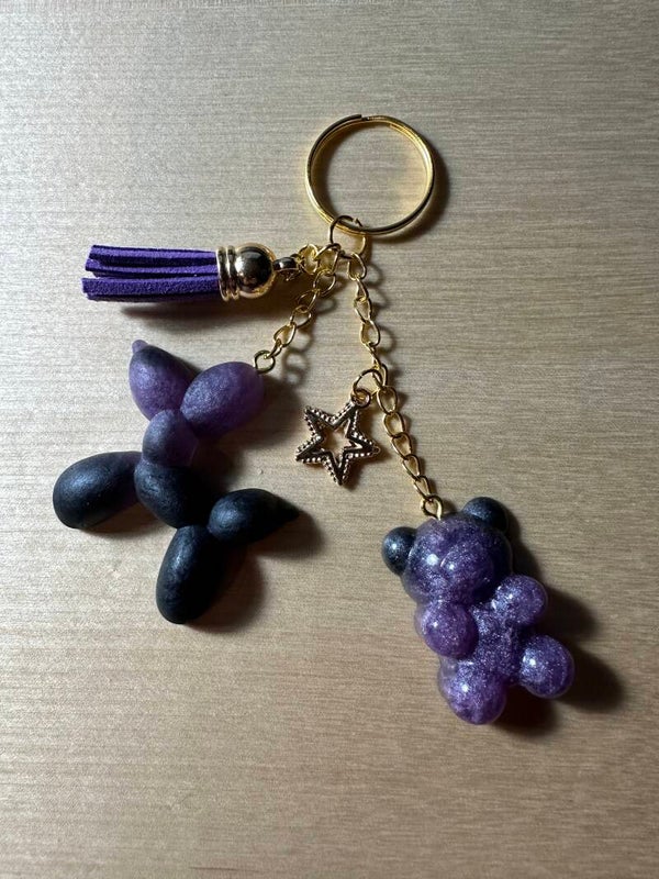Porte-Clés - Chien ballon violet