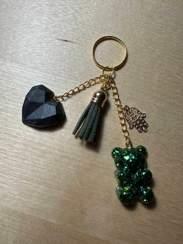 Porte-Clés - vert pailleté