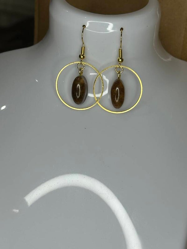 Boucles d'oreilles - Terre et résine 1