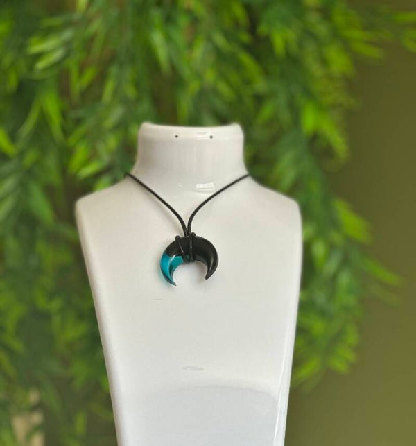 Collier - Pendentif turquoise et noir