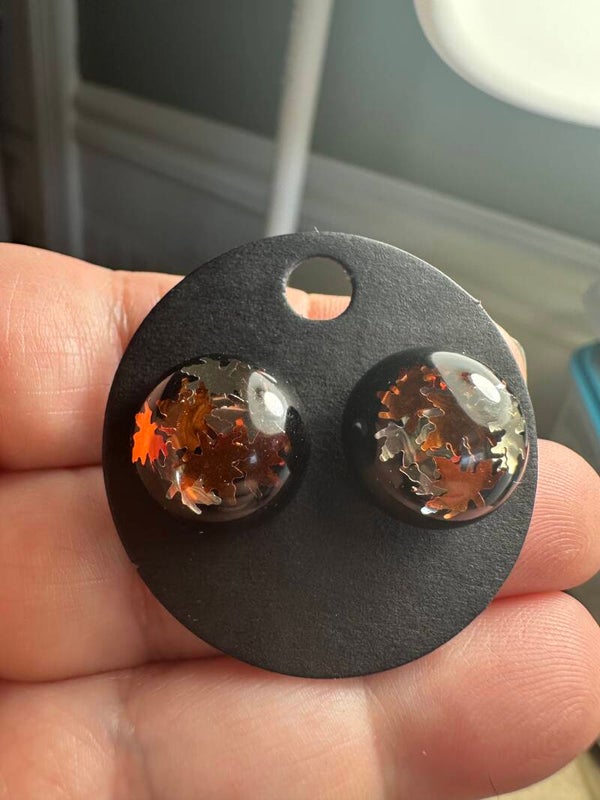 Boutons d'oreilles - Feuilles d'érable