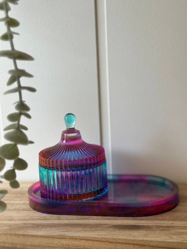 Duo - Rose, violet et turquoise