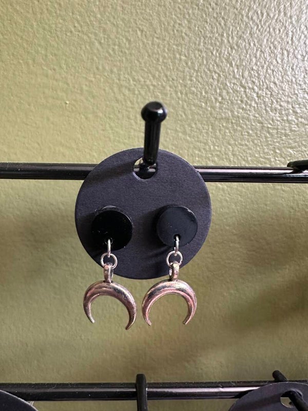 Boucles d'oreilles Lune Noire