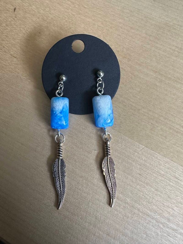 Boucles d'oreilles "Plume Boréale"