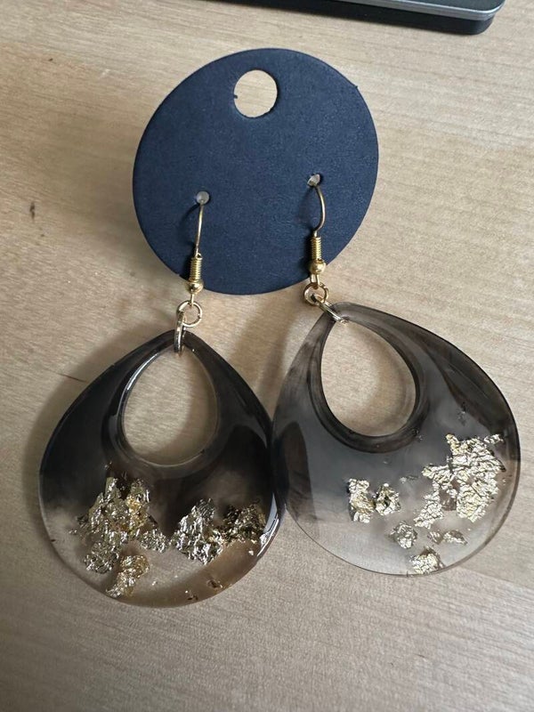 Boucles d'oreilles - Noir et doré