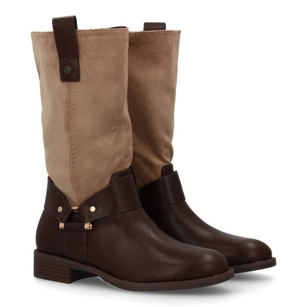 Bota de mujer con doble textura: Estilo y comodidad para el frío