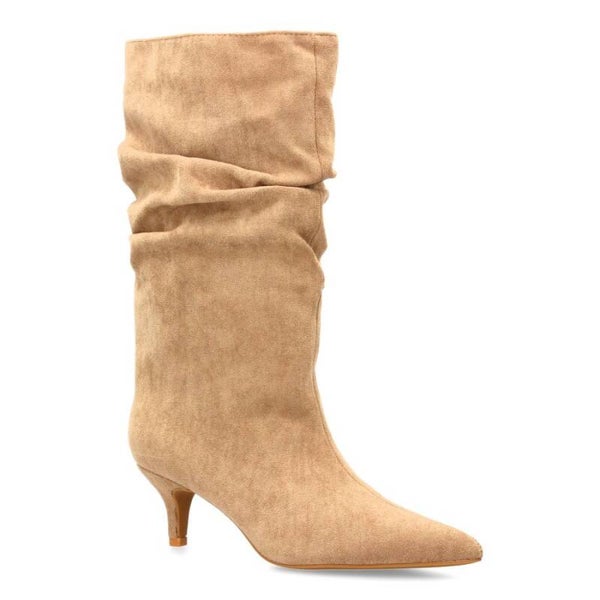 Bota Alta Arrugada con Tacón Fino | Elegancia Otoño/Invierno