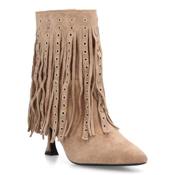 Botín de Mujer con Flecos Largos | Tacón Fino | Otoño Invierno