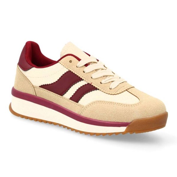 Zapatillas de Estilo Retro con Contraste Lateral | Calzado Plano y Cómodo para Mujer