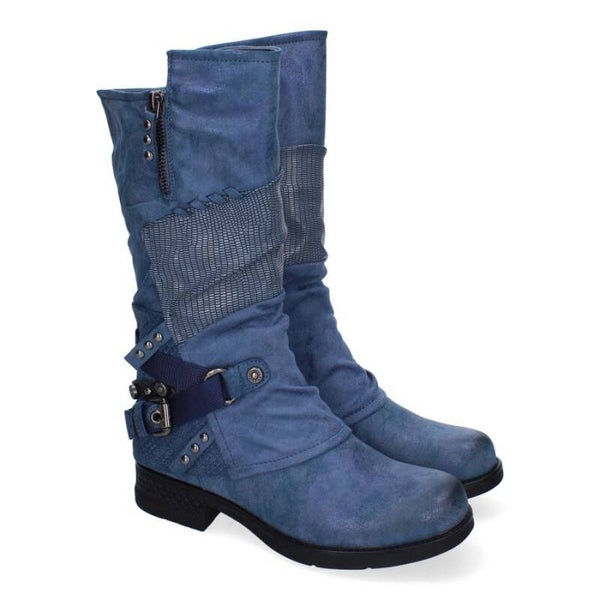 Botas de mujer con hebillas y tiras decorativas