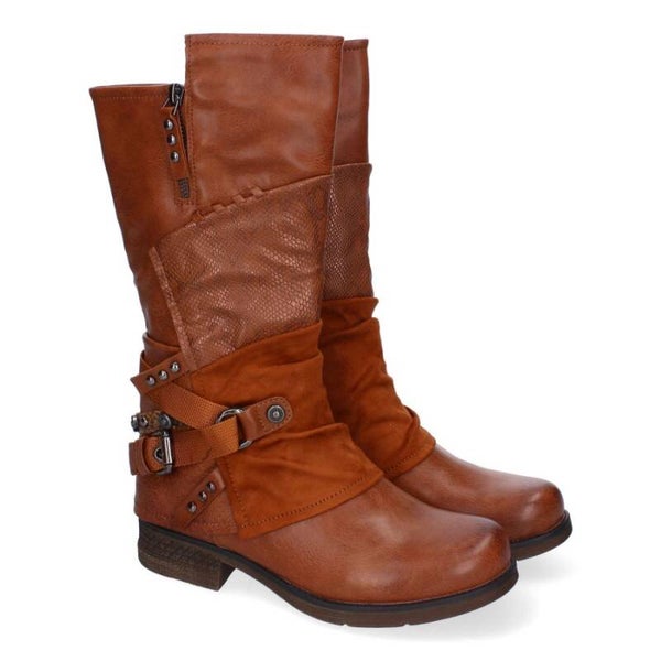 Botas de mujer con hebillas y tiras decorativas