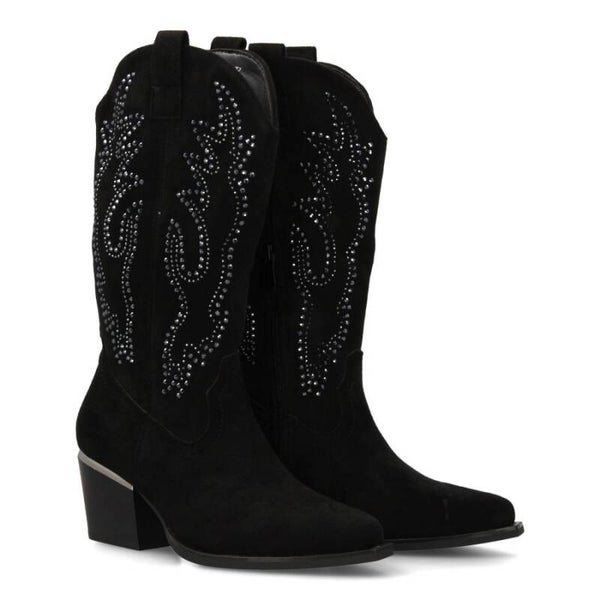 Botas de Mujer con Detalles Brillantes y Tacón Cómodo