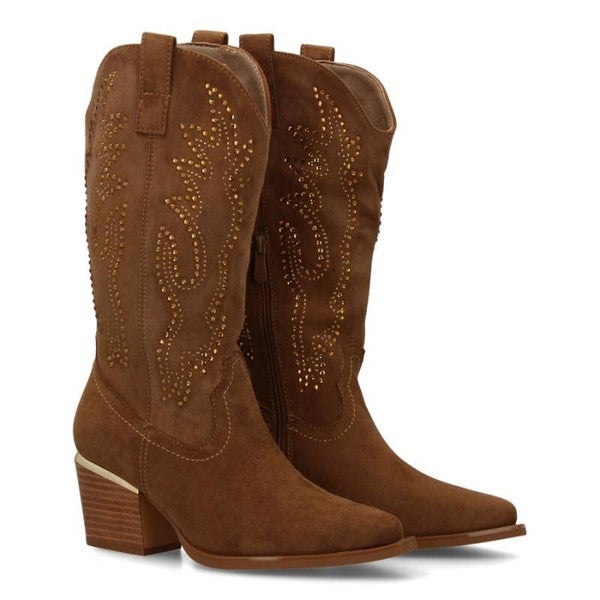 Botas de Mujer con Detalles Brillantes y Tacón Cómodo