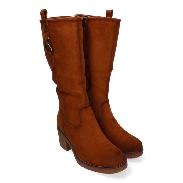 Bota Motera de Mujer: Estilo y Comodidad con Tacón Bajo y Cremallera