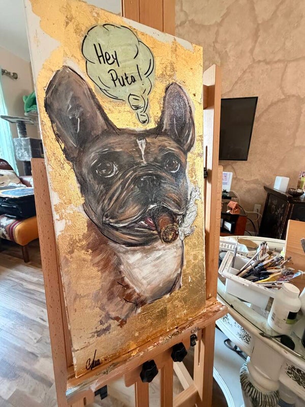 French Bulldog w/ cigar- funny saying