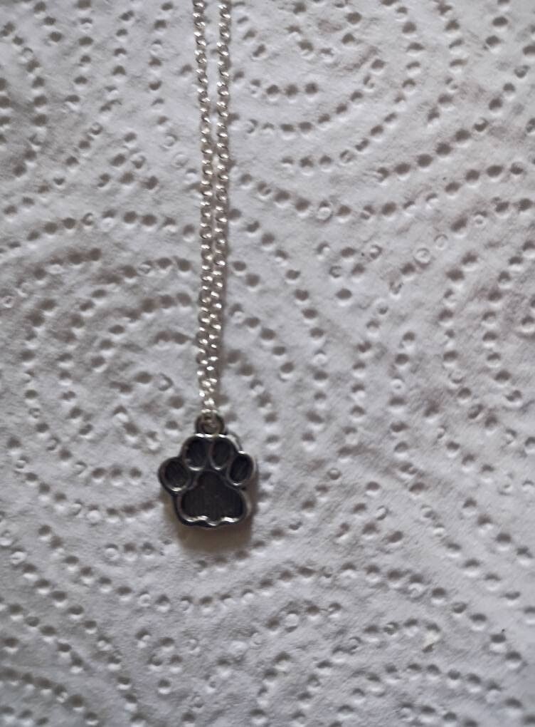 Silver paw keychain