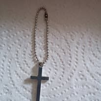 Silver cross keychain
