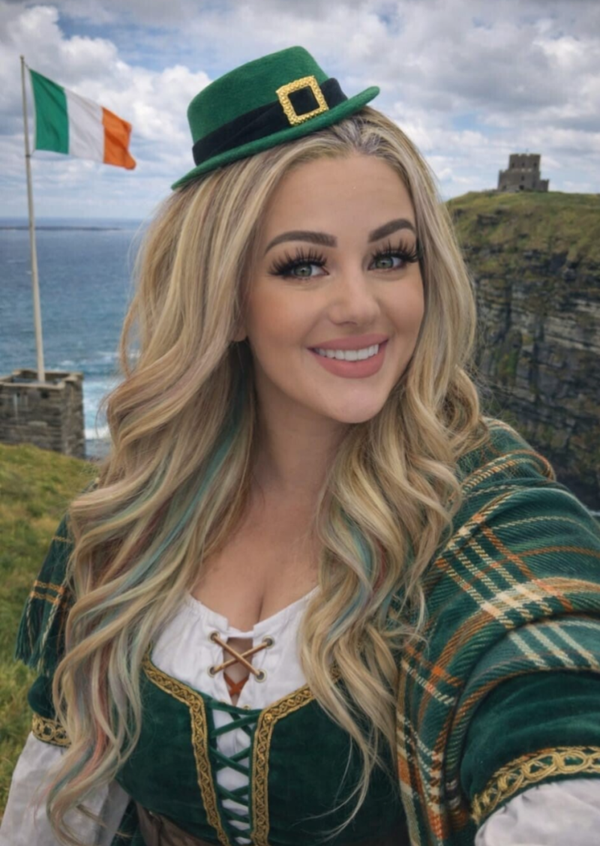 Erin (Blonde, greens & Pinks) Lace Front Wig