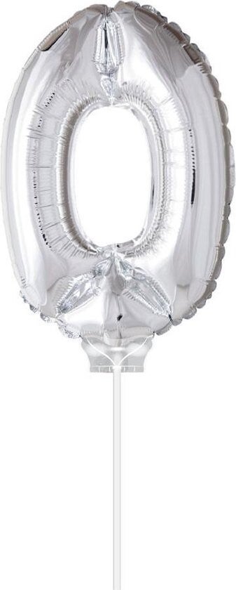 folie ballon nr 0 zilver