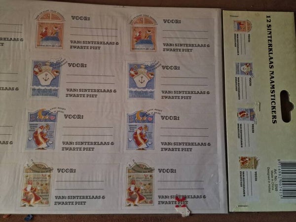 Sinterklaas cadeau naam stickers