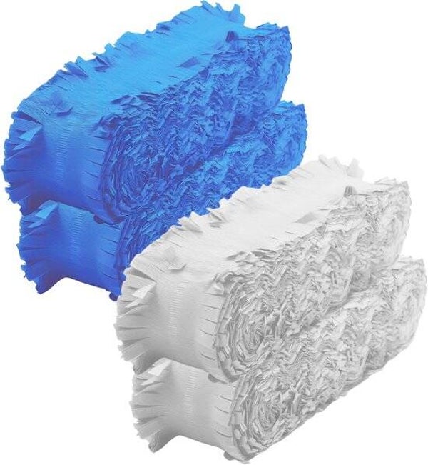 4PACK crepe slingers blauw wit