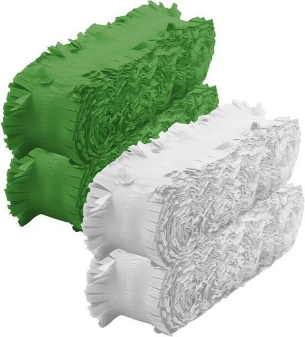 4PACK crepe slingers groen wit