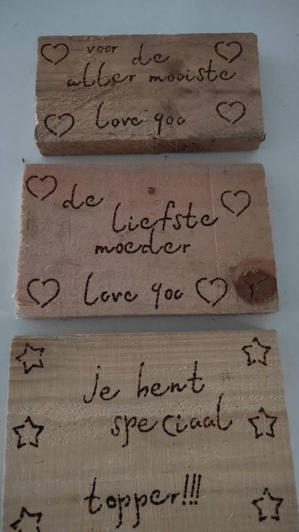 Budget wood geschenk houtplankje