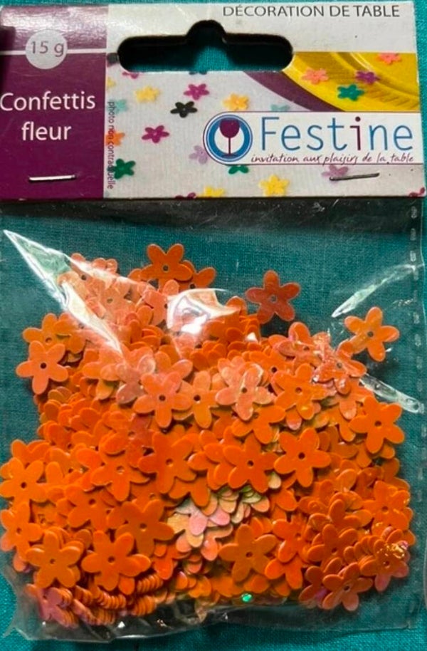 Tafel confetti bloem oranje
