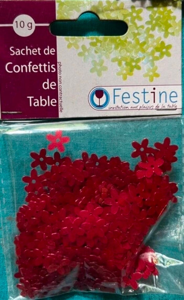 Tafel confetti bloem rood