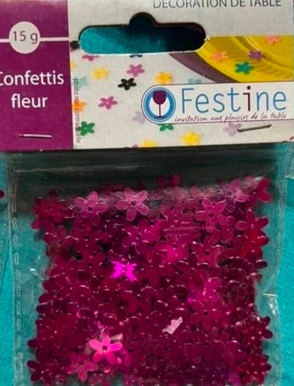 Tafel confetti bloem paars