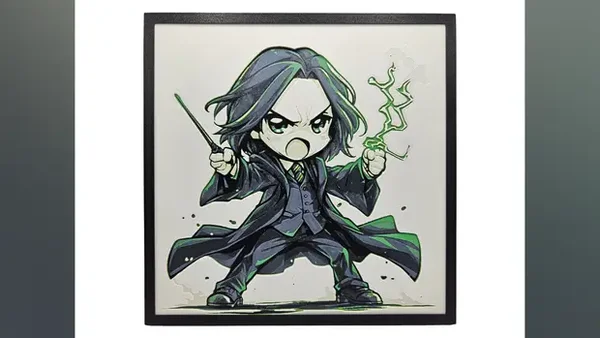 Harry Potter, Severus Snape Chibi, Slytherin, Hueforge, 3D gedruckte Wandkunst
