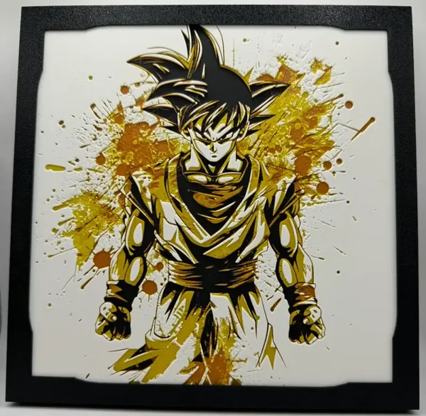 Son Goku, Hueforge, 3D gedruckte Wandkunst