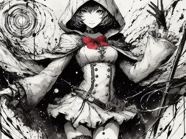 Anime Hexe, Hueforge, 3D gedruckte Wandkunst