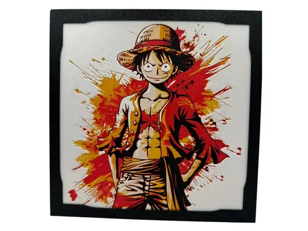 Monkey D. Luffy, Hueforge, 3D gedruckte Wandkunst