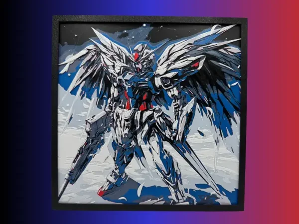 Gundam Wing, Hueforge, 3D gedruckte Wandkunst