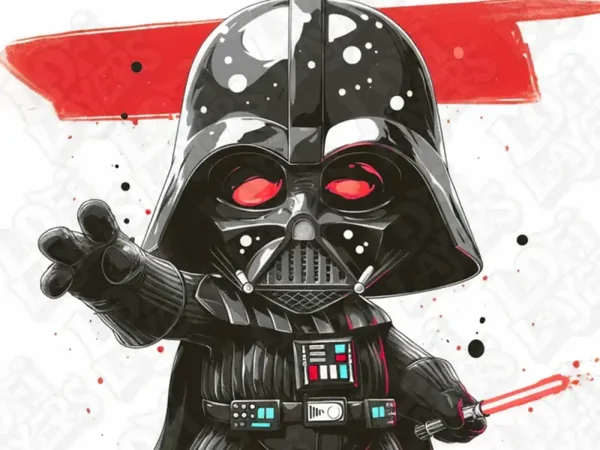 Darth Vader Chibi, Star Wars, Hueforge - 3D gedruckte Wandkunst