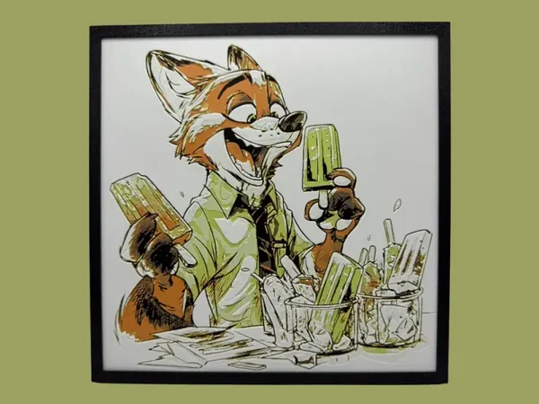 Nick Wilde, Zoomania, Hueforge, 3D gedruckte Wandkunst