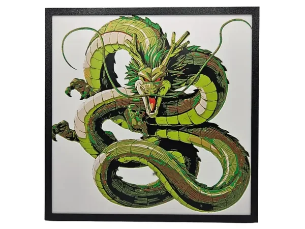 Shen Long, Dragonball,Hueforge - 3D gedruckte Wandkunst
