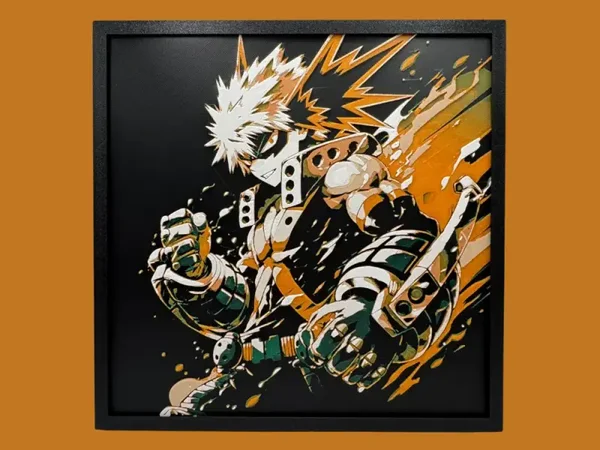 My Hero Akademia, Hueforge, 3D gedruckte Wandkunst