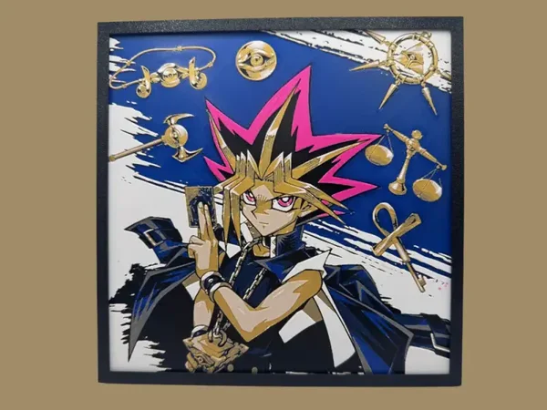 YuGi-Oh! Yami mit Milleiumsgegenständen, Hueforge, 3D gedruckte Wandkunst