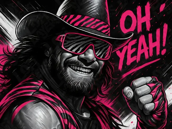 Macho Man Randy savage, Hueforge, 3D gedruckte Wandkunst