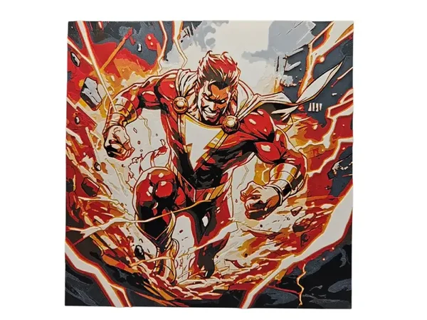 Shazam, DC Comics, Hueforge, 3D gedruckte Wandkunst